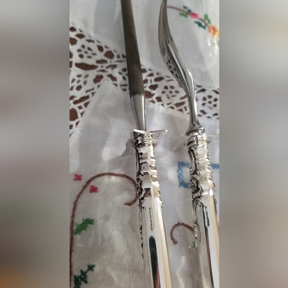 Vintage Heirloom sterling carving set and Heirloom Sterling Pie Server - Picture 4 of 9